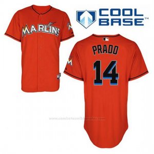 Camiseta Beisbol Hombre Miami Marlins Martin Prado 14 Naranja Alterno Cool Base