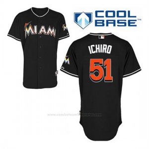 Camiseta Beisbol Hombre Miami Marlins Ichiro Suzuki 51 Negro Alterno Cool Base
