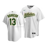 Camiseta Beisbol Hombre Oakland Athletics Luis Barrera Replica Primera Blanco