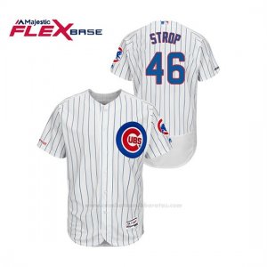 Camiseta Beisbol Hombre Chicago Cubs Pedro Strop 150th Aniversario Patch Autentico Flex Base Blanco Azul