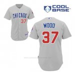 Camiseta Beisbol Hombre Chicago Cubs 37 Travis Wood Gris Cool Base