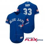 Camiseta Beisbol Hombre Toronto Blue Jays J.a. Happ 2018 Stars & Stripes Flex Base Royal
