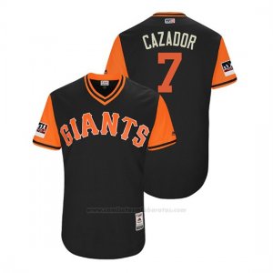 Camiseta Beisbol Hombre San Francisco Giants Gorkys Hernandez 2018 Llws Players Weekend Cazador Negro