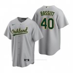 Camiseta Beisbol Hombre Oakland Athletics Chris Bassitt Replica Road Gris