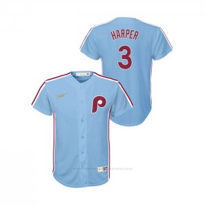 Camiseta Beisbol Nino Philadelphia Phillies Bryce Harper Cooperstown Collection Road Azul