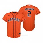 Camiseta Beisbol Nino Houston Astros Alex Bregman Replica Alterno Naranja