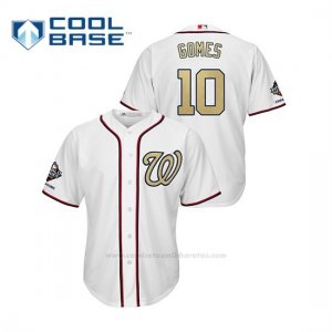 Camiseta Beisbol Hombre Washington Nationals Yan Gomes 2019 Gold Program Cool Base Blanco