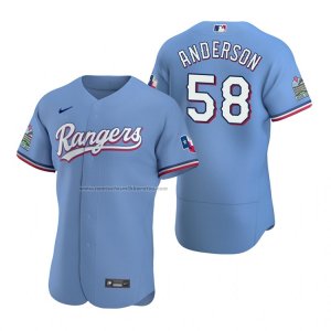 Camiseta Beisbol Hombre Texas Rangers Drew Anderson Autentico Alterno Azul