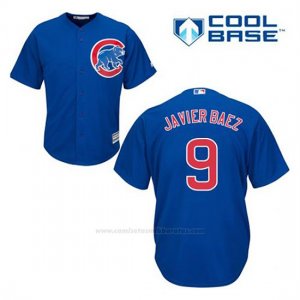 Camiseta Beisbol Hombre Chicago Cubs 9 Javier Baez Azul Alterno Cool Base