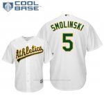 Camiseta Beisbol Hombre Oakland Athletics Jake Smolinski Cool Base 1ª Blanco