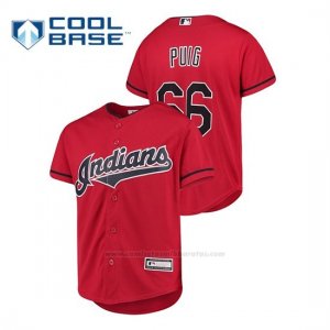 Camiseta Beisbol Nino Cleveland Indians Yasiel Puig Cool Base Alternato Rojo