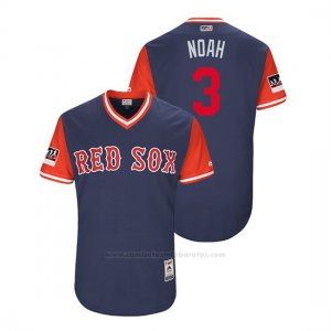 Camiseta Beisbol Hombre Boston Rojo Sox Sandy Leon 2018 Llws Players Weekend Noah Azul
