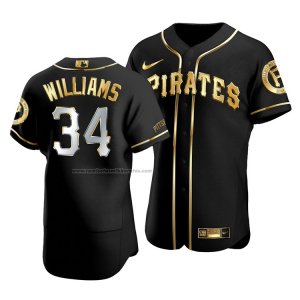 Camiseta Beisbol Hombre Pittsburgh Pirates Trevor Williams Golden Edition Autentico Negro