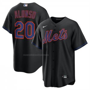 Camiseta Beisbol Hombre New York Mets Pete Alonso Alternate Replica Negro