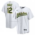 Camiseta Beisbol Hombre Oakland Athletics Aledmys Diaz Primera Replica Blanco