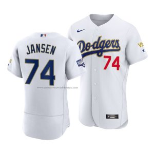 Camiseta Beisbol Hombre Los Angeles Dodgers Kenley Jansen 2021 Gold Program Autentico Blanco Oro