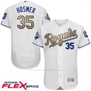 Camiseta Beisbol Hombre Kansas City Royals Eric Hosmer World Series Campeones Oro Program Blanco Flex Base