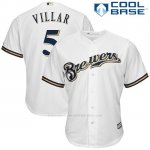 Camiseta Beisbol Hombre Milwaukee Brewers Jonathan Villar Blanco Cool Base