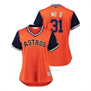 Camiseta Beisbol Mujer Houston Astros Collin Mchugh 2018 Llws Players Weekend Mu Q Orange