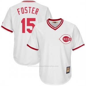 Camiseta Beisbol Hombre Cincinnati Reds Mensrojos 15 George Foster Blanco Cooperstown Coleccion