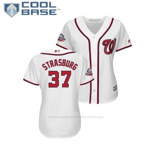 Camiseta Beisbol Mujer Washington Nationals Stephen Strasburg 2018 All Star Game Cool Base Blanco