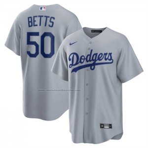 Camiseta Beisbol Hombre Los Angeles Dodgers Mookie Betts Segunda Replica Gris