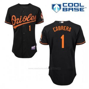 Camiseta Beisbol Hombre Baltimore Orioles 1 Everth Cabrera Negro Alterno Cool Base