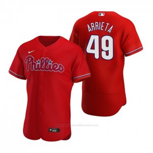 Camiseta Beisbol Hombre Philadelphia Phillies Jake Arrieta Autentico Alterno 2020 Rojo