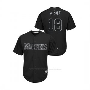 Camiseta Beisbol Hombre Seattle Mariners Yusei Kikuchi 2019 Players Weekend Replica Negro