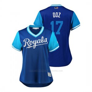 Camiseta Beisbol Mujer Kansas City Royals Hunter Dozier 2018 Llws Players Weekend Doz Royal