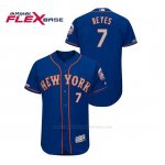 Camiseta Beisbol Hombre New York Mets Jose Reyes 150th Aniversario Patch Autentico Flex Base Azul