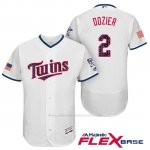 Camiseta Beisbol Hombre Minnesota Twins 2017 Estrellas y Rayas Brian Dozier Blanco Flex Base