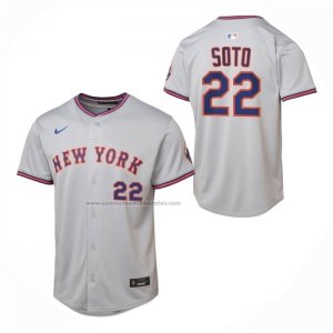 Camiseta Beisbol Nino New York Mets Juan Soto Limited Gris