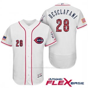 Camiseta Beisbol Hombre Cincinnati Reds 2017 Estrellas Y Rayas 28 Anthony Desclafani Blanco Flex Base