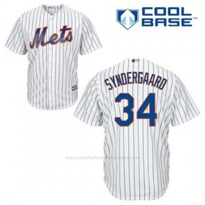 Camiseta Beisbol Hombre New York Mets Noah Syndergaard 34 Blanco 1ª Cool Base