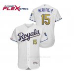 Camiseta Beisbol Hombre Kansas City Royals Whit Merrifield 150th Aniversario Patch Flex Base Blanco2
