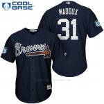 Camiseta Beisbol Hombre Atlanta Braves 31 Greg Maddux Azul 2017 Entrenamiento de Primavera Cool Base