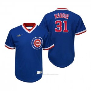 Camiseta Beisbol Nino Chicago Cubs Greg Maddux Cooperstown Collection Road Azul