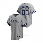 Camiseta Beisbol Hombre New York Yankees Personalizada Replica Road Gris