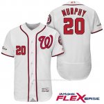 Camiseta Beisbol Hombre Washington Nationals 2017 Postemporada Daniel Murphy Blanco Flex Base