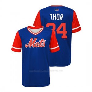 Camiseta Beisbol Nino New York Mets Noah Syndergaard 2018 Llws Players Weekend Thor Royal