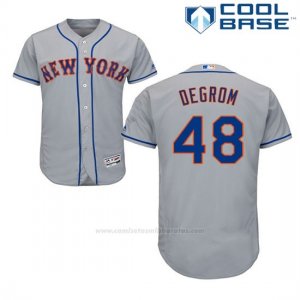 Camiseta Beisbol Hombre New York Mets Jacob Degrom Gris Cool Base