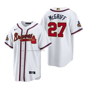 Camiseta Beisbol Hombre Atlanta Braves Fred Mcgriff 2022 Gold Program Replica Blanco