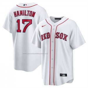 Camiseta Beisbol Hombre Boston Red Sox David Hamilton Primera Replica Blanco