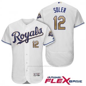 Camiseta Beisbol Hombre Kansas City Royals Jorge Soler Blanco 50th Season Alterno Flex Base