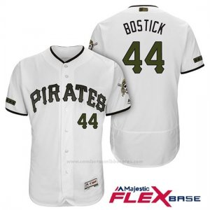 Camiseta Beisbol Hombre Pittsburgh Pirates Christopher Bostick Blanco 2018 1ª Alterno Flex Base