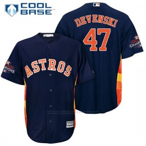 Camiseta Beisbol Hombre Houston Astros 2017 World Series Campeones Chris Devenski Azul Cool Base