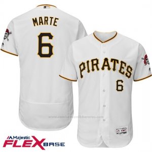 Camiseta Beisbol Hombre Pittsburgh Pirates Starling Marte Autentico Coleccion Flex Base Blanco