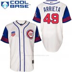 Camiseta Beisbol Hombre Chicago Cubs 49 Jake Arrieta Blanco Cool Base