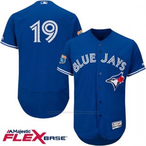 Camiseta Beisbol Hombre Toronto Blue Jays Jose Bautista 19 Azul Flex Base Autentico Coleccion On Field Entrenamiento de Primavera